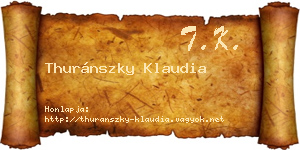 Thuránszky Klaudia névjegykártya